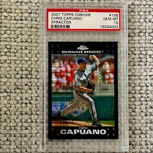 PSA 10 Gem Mint Chris Capuano, Topps Chrome, Xfractor #156